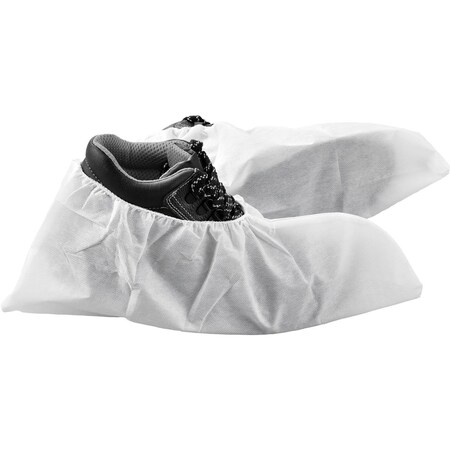 Global Industrial Disposable Shoe Covers, 60% Polypropylene/40% Polyethylene, White, , L 708198AWH